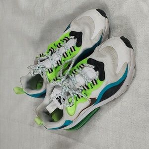 Nike Air 270 React White Green Black Tennis Shoes Sneakers Lace Up Women Size 7
